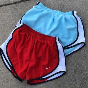 2 Nike dri fit running shorts blue red S pocket